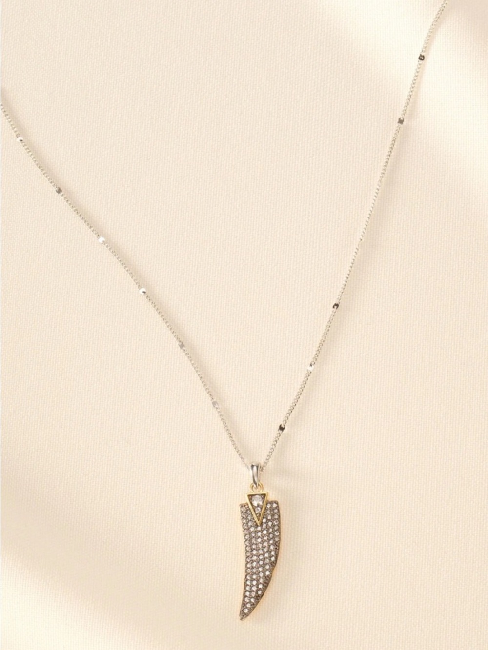Stella & Dot - Horn Pendant, mixed metal